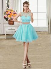 Scoop Sleeveless Tulle Evening Dress Beading Zipper