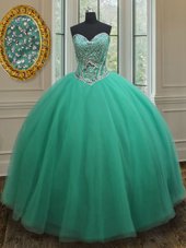 Sumptuous Sleeveless Zipper Floor Length Beading Quinceanera Gowns