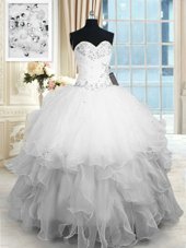 Free and Easy Ball Gowns Quinceanera Dress Yellow Green Straps Organza Sleeveless Floor Length Lace Up