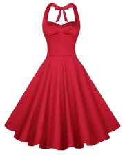 Sophisticated Sweetheart Sleeveless Backless Homecoming Dress Red Satin