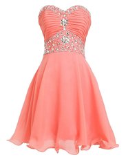 Stylish Sleeveless Beading and Belt Lace Up Prom Evening Gown