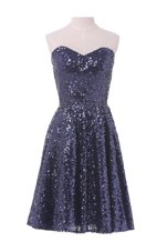 Clearance Navy Blue Dress for Prom Prom and Party and For with Sequins Sweetheart Sleeveless Lace Up