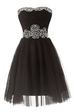 Ideal Beading Homecoming Dress Black Zipper Sleeveless Knee Length