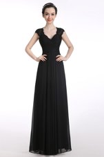 Super Cap Sleeves Lace Zipper Prom Dress