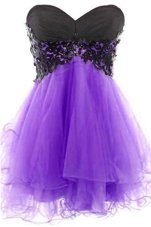 Graceful Lavender Sweetheart Lace Up Appliques Cocktail Dresses Sleeveless