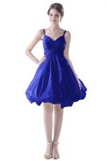 Cheap Royal Blue Sleeveless Satin Zipper Cocktail Dress for Prom and Party