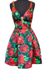 Deluxe Mini Length A-line Sleeveless Multi-color Cocktail Dresses Zipper