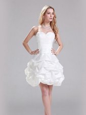 Low Price White Wedding Gown Wedding Party and For with Ruffles Sweetheart Sleeveless Zipper