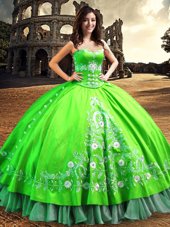 Off the Shoulder Sleeveless Lace Up Floor Length Lace and Embroidery Quinceanera Gown