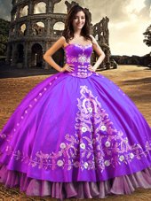 Latest Satin Sleeveless Floor Length Sweet 16 Dresses and Embroidery